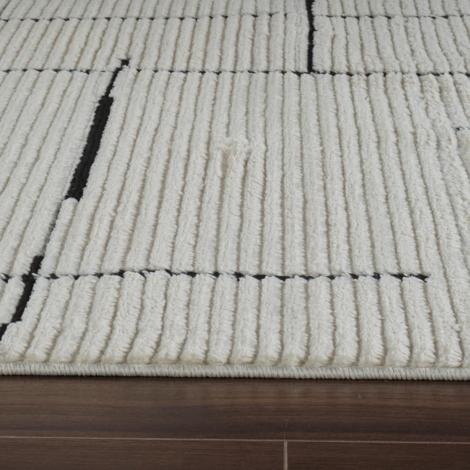 Boho Rug 4x6 High Quality Abstract White and Black Area Rug