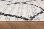 Modern Abstract Rug 4x6 White Grey Boho Modern  Living Room Kitchen and Bedroom Area Rug