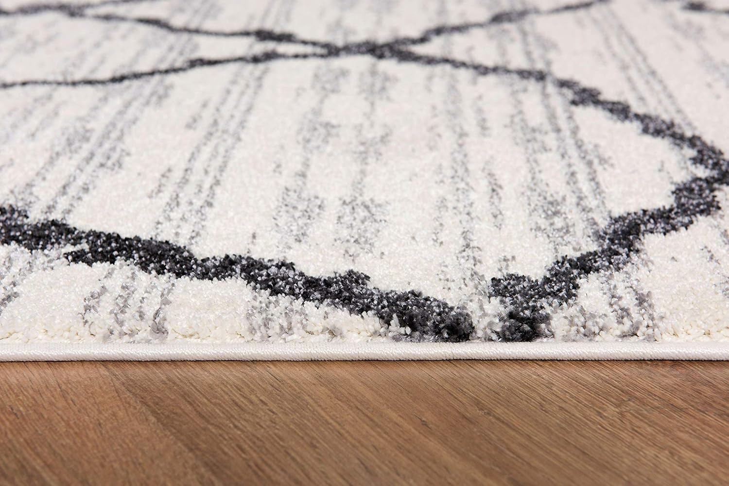 Modern Abstract Rug 4x6 White Grey Boho Modern  Living Room Kitchen and Bedroom Area Rug