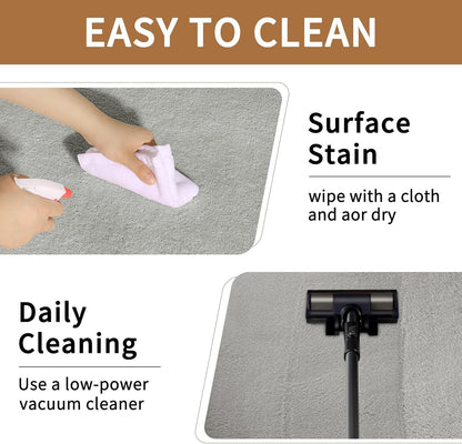 Shag Rug Extra Large Soft Fluffy Washable Area Rug Grey 