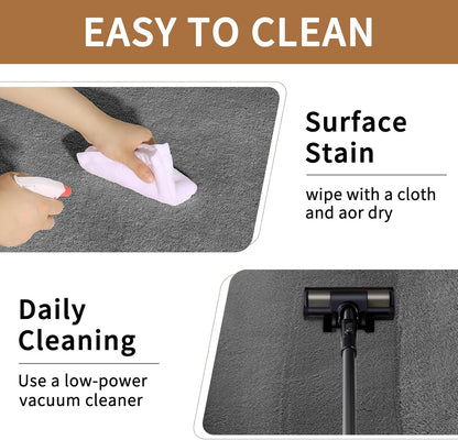 Shag Rug Extra Large Soft Fluffy Washable Area Rug Dark Grey