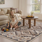 Brown Moroccan Boho Washable Rug - Rugsco.ca