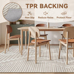 Beige Tufted Boho Geometric Washable Rug - Rugsco.ca