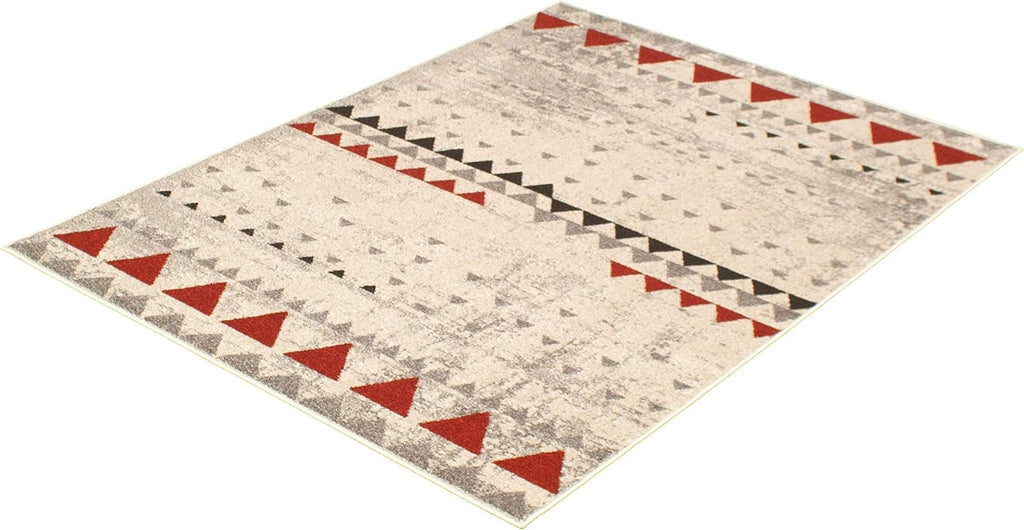 Bohemian Rug Classic 4x6 Beige and Red Area Carpet