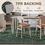 Green Tufted Boho Geometric Washable Rug - Rugsco.ca