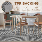 Grey Tufted Boho Geometric Washable Rug - Rugsco.ca