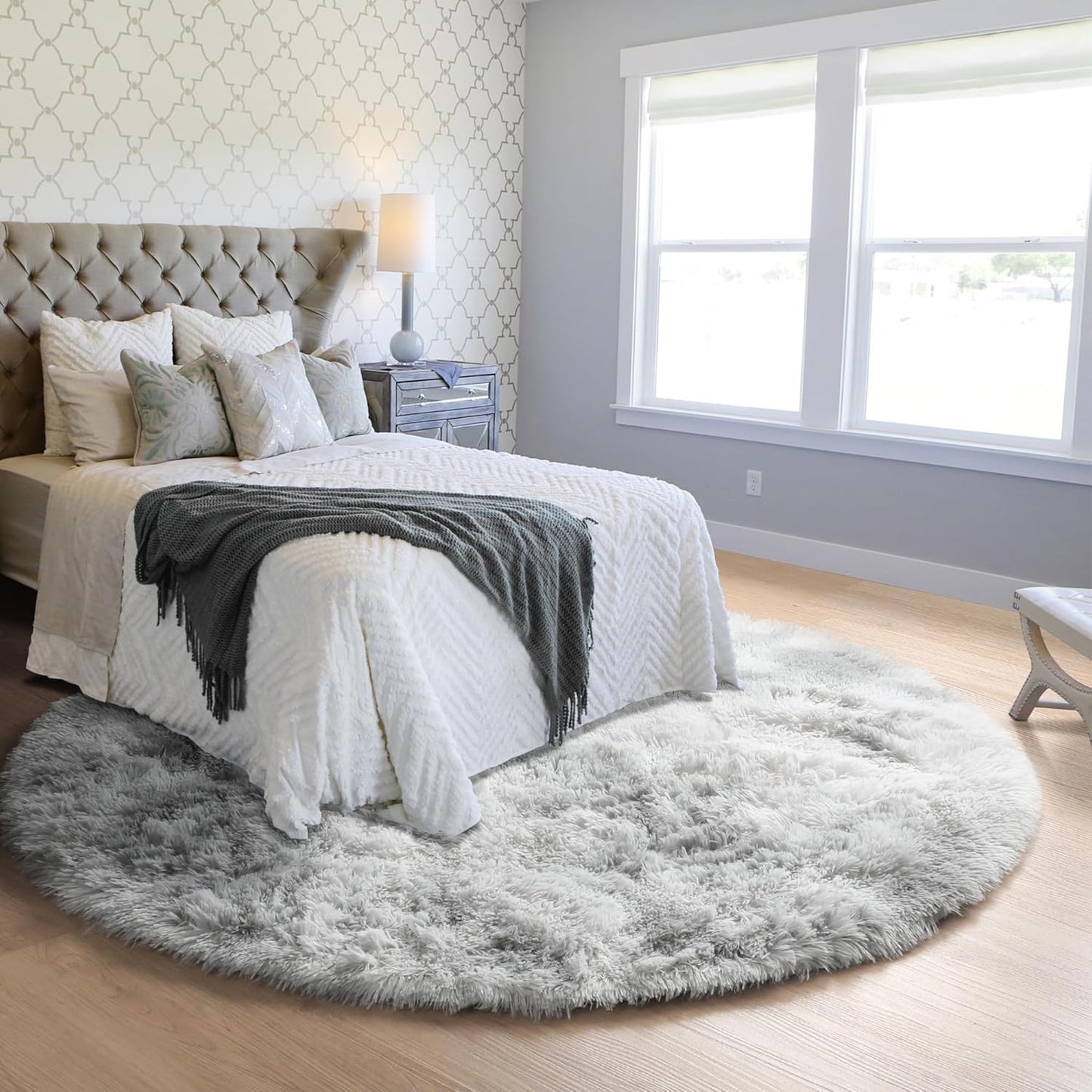 Round Fluffy Rugs Living Room & Bedroom Rug & Kids Room - rgc-00190