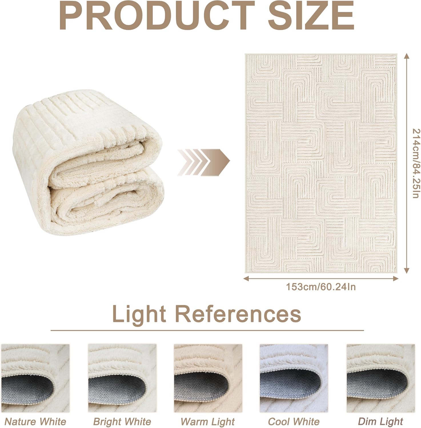 Geometric Cream Boho Washable Rug - Rugsco.ca