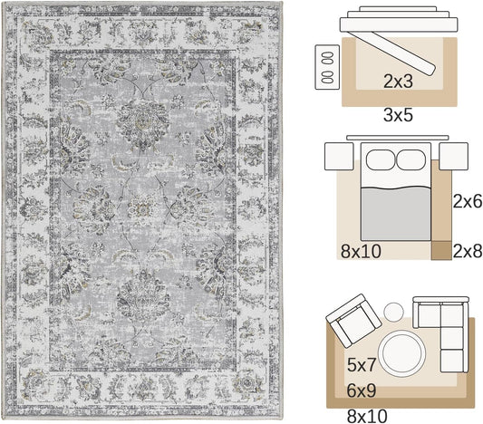 Vintage Grey Rug Living Room  Kitchen and Bedroom