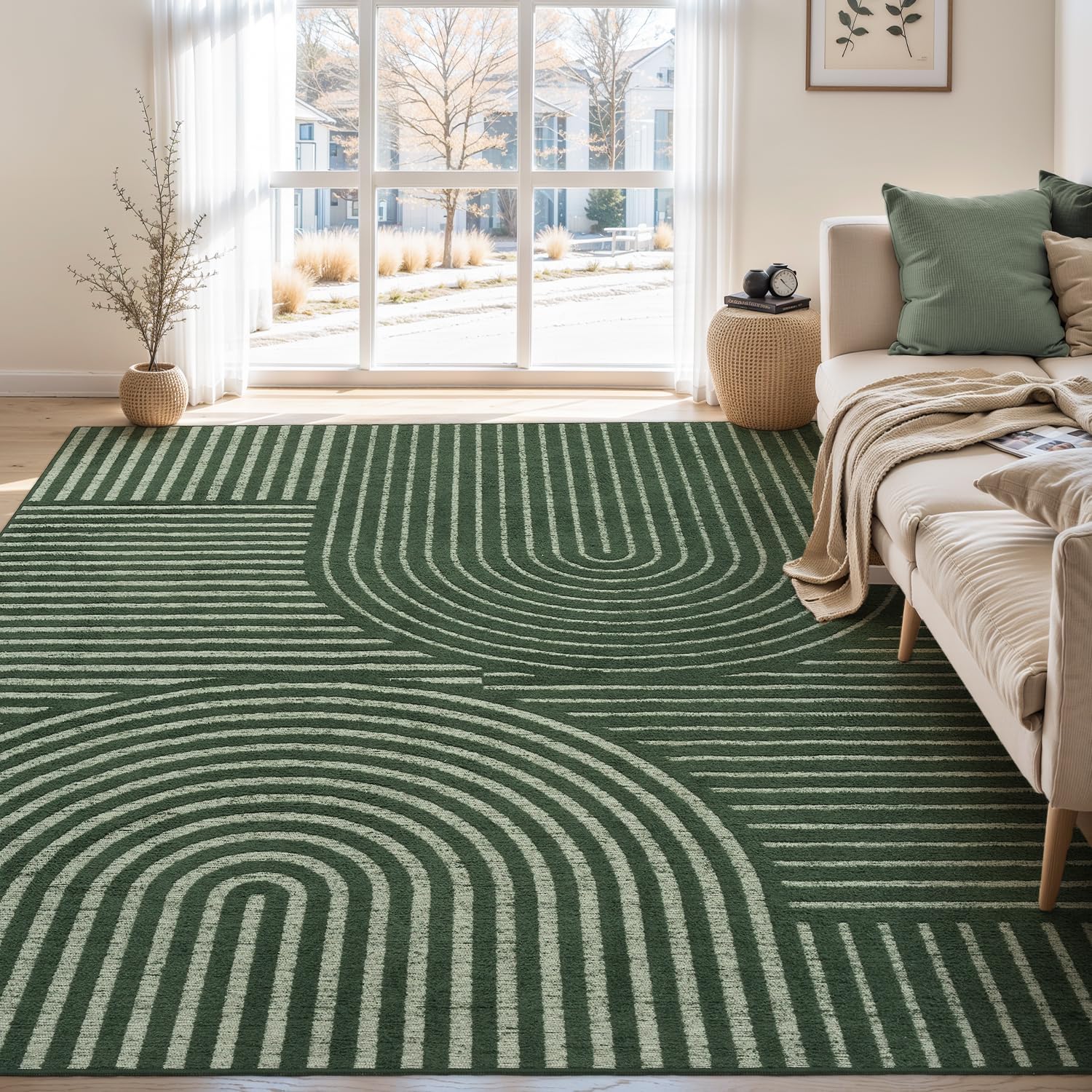 Green Boho Rug Rusgco