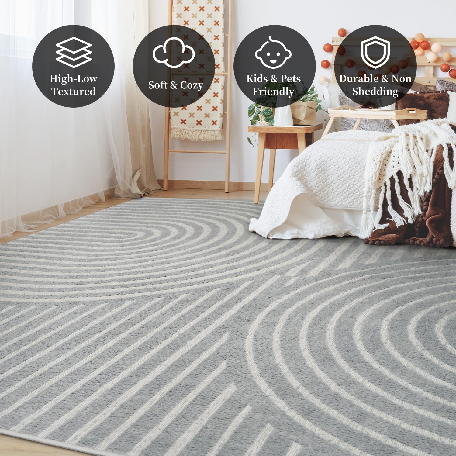 Grey Boho Rug Rusgco