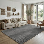 Grey Geometric Washable Rug - Rugsco.ca