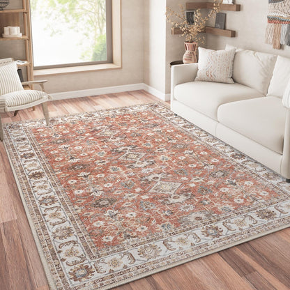 Vintage Red Rug Living Room and Bedroom
