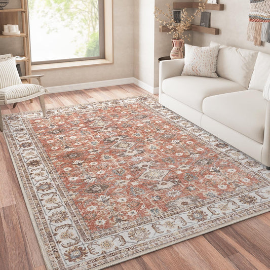 Vintage Red Rug Living Room and Bedroom