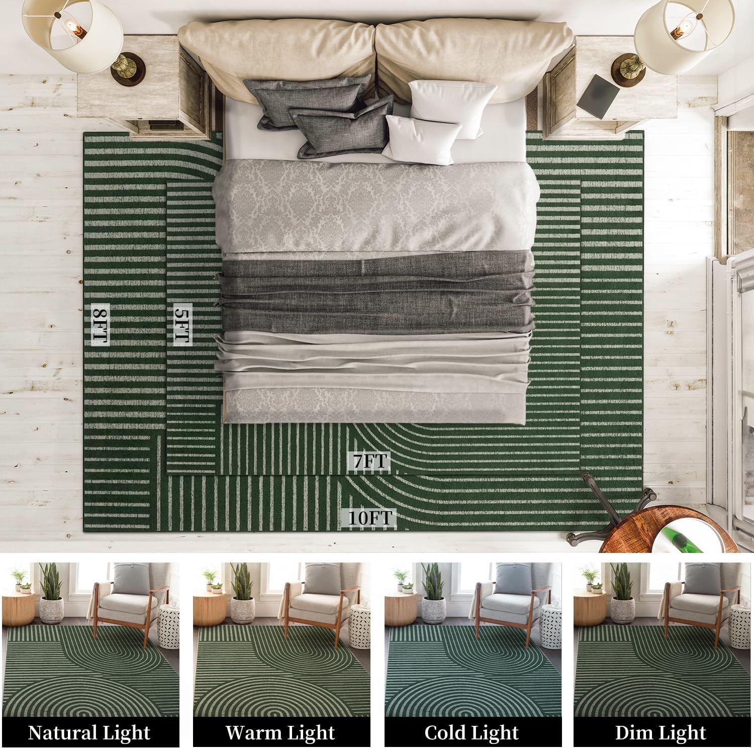 Green Boho Rug Rusgco