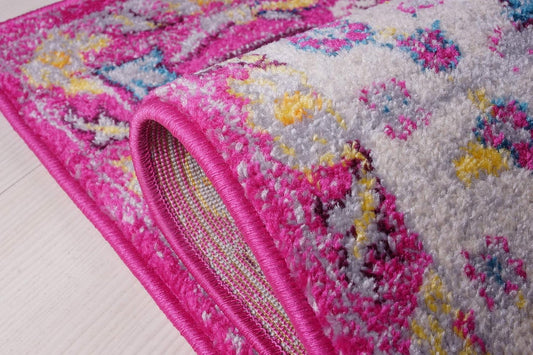 Joy Rug Collection Floral Area Rug 5x7 Tribal Patterned Pink Multicolor  Area Carpet 