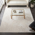Circles Cream Washable Rug - Rugsco.ca