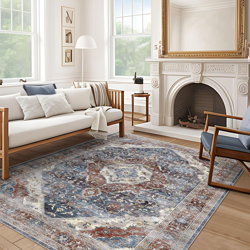 Turkish Blue Brown Living Room Kitchen and Bedroom