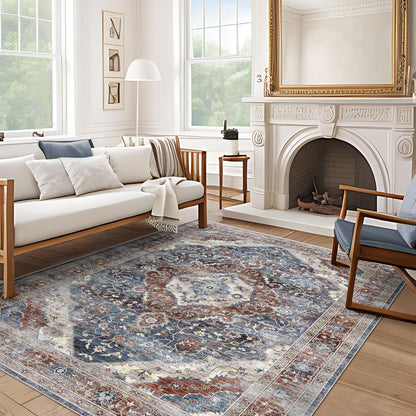 Turkish Blue Brown Living Room Kitchen and Bedroom