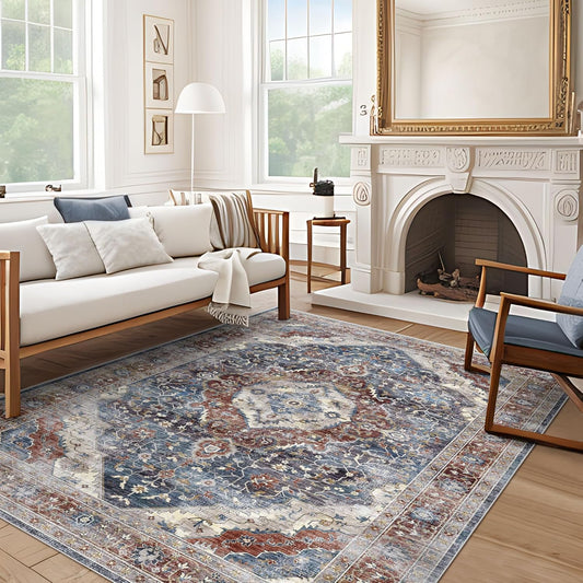 Turkish Blue Brown Living Room Kitchen and Bedroom
