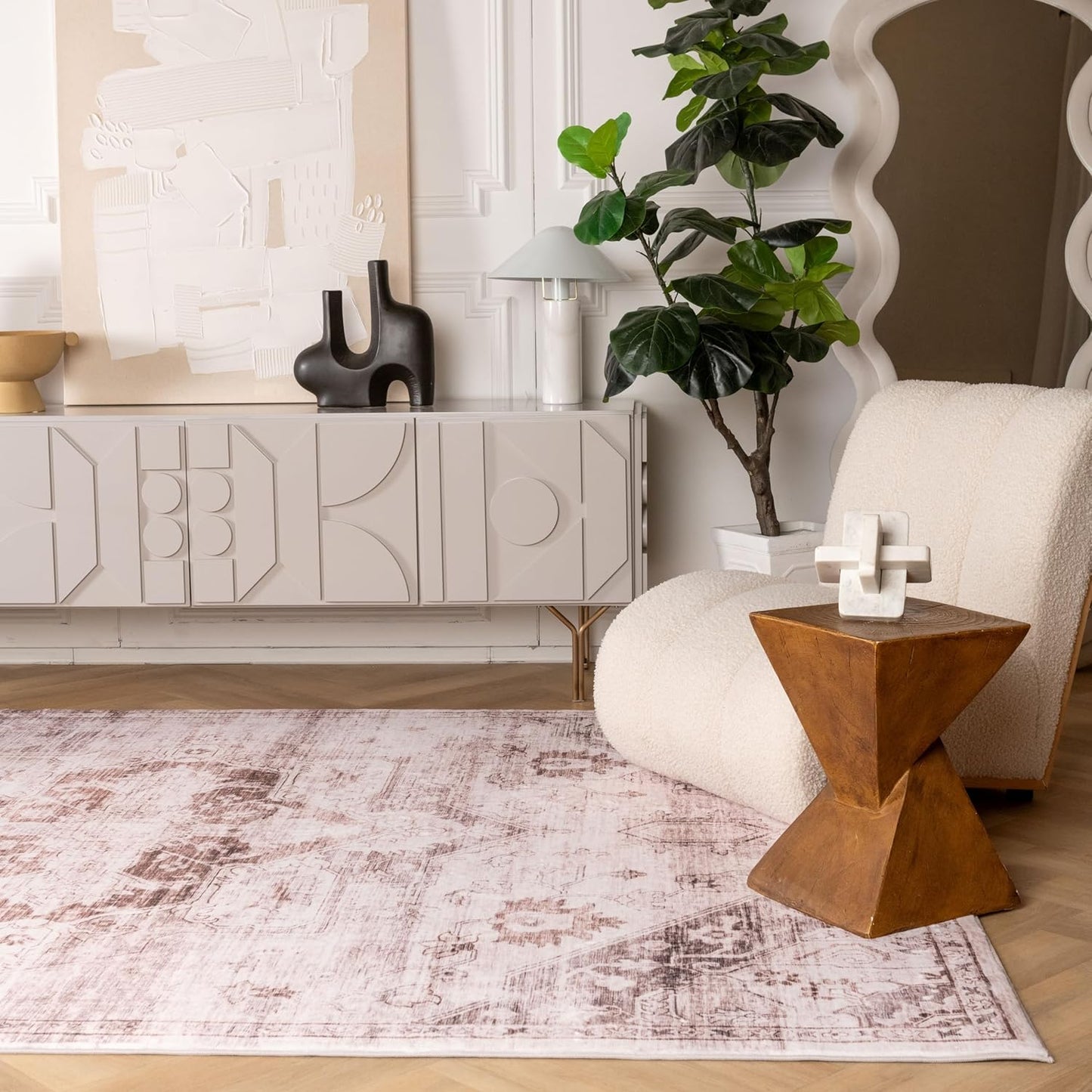 Modern Abstract Area Rug Boho Modern  Living Room Kitchen and Bedroom