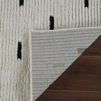 Boho Rug 4x6 High Quality Dashes White and Black Area Rug
