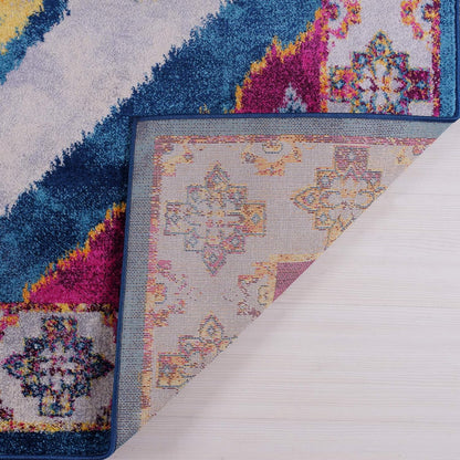 Joy Rug Collection Nazar Area Rug 5x7 Tribal Patterned Purple Multicolor  Area Carpet  