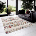 Modern Abstract Rug 4x6 Beige Cream Boho Modern  Living Room Kitchen and Bedroom Area Rug