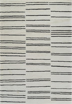 North Collection Boho Rug 4x6 High Quality  Rectilinear White and Black Area Rug