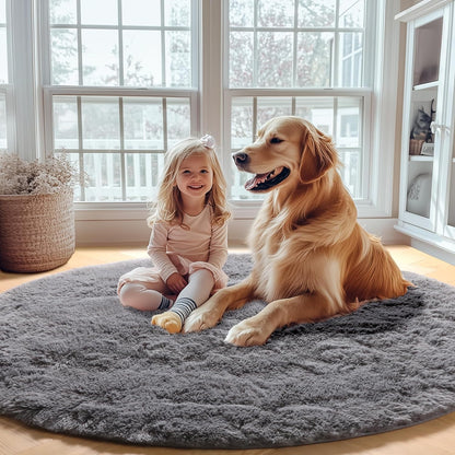 Round Fluffy Rugs Living Room & Bedroom Rug & Kids Room - rgc-00190