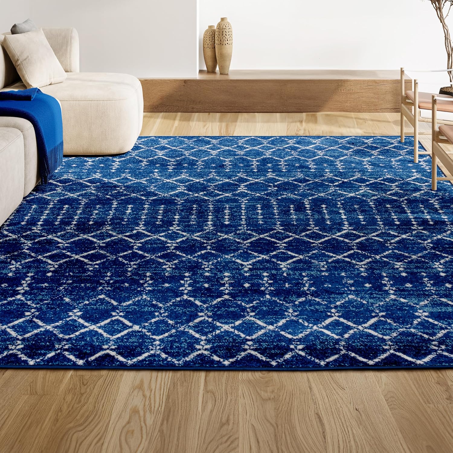Bohemian Rug Classic 4x6 Blue and White Area Carpet