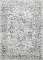 Modern Washable Rug Boho Non-Slip Grey Multicolor Area Rug