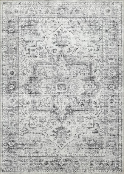 Modern Washable Rug Boho Non-Slip Grey Multicolor Area Rug