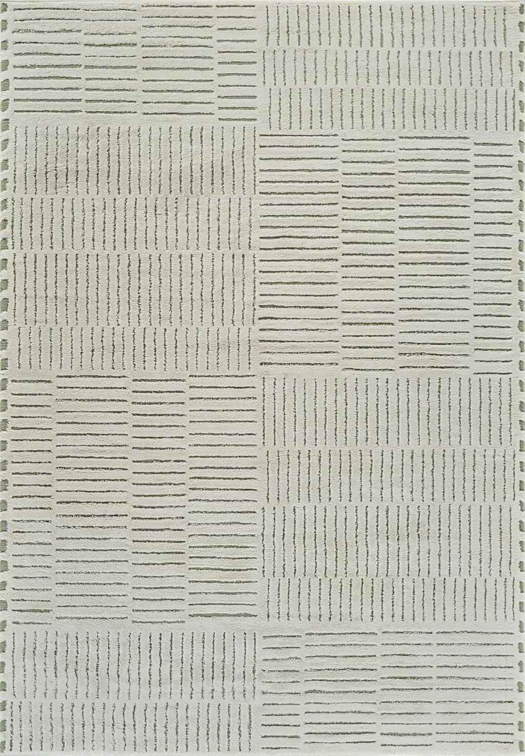 Boho Rug 4x6 High Quality Traditional White and Green Area Rug