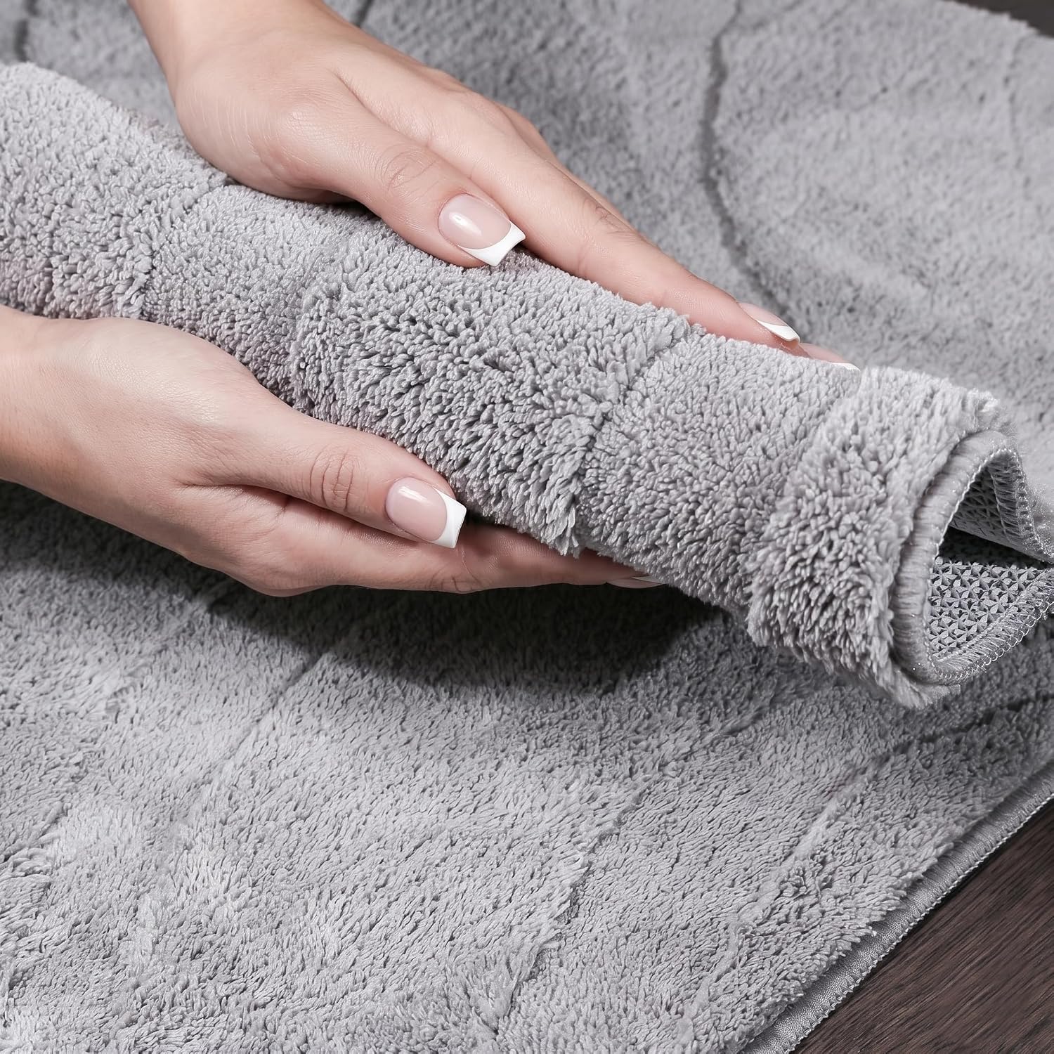 Pearl Grey Waves Washable Rug - Rugsco.ca