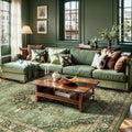 Turkish Rug Green Living Room Kitchen and Bedroom