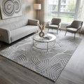 Velvet Crescent Grey Washable Rug - Rugsco.ca