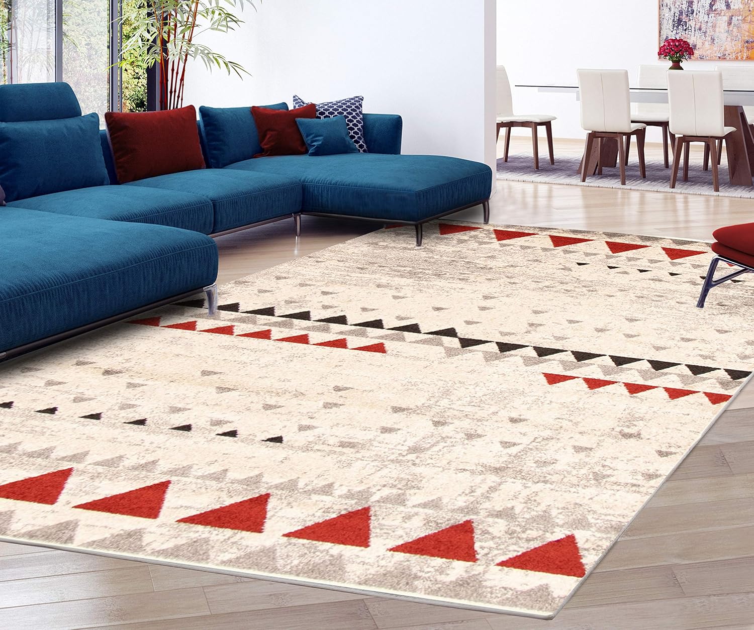 Bohemian Rug Classic 4x6 Beige and Red Area Carpet