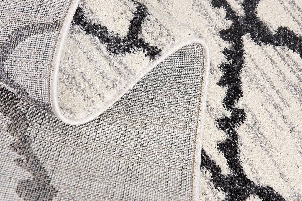 Modern Abstract Rug 4x6 White Grey Boho Modern  Living Room Kitchen and Bedroom Area Rug