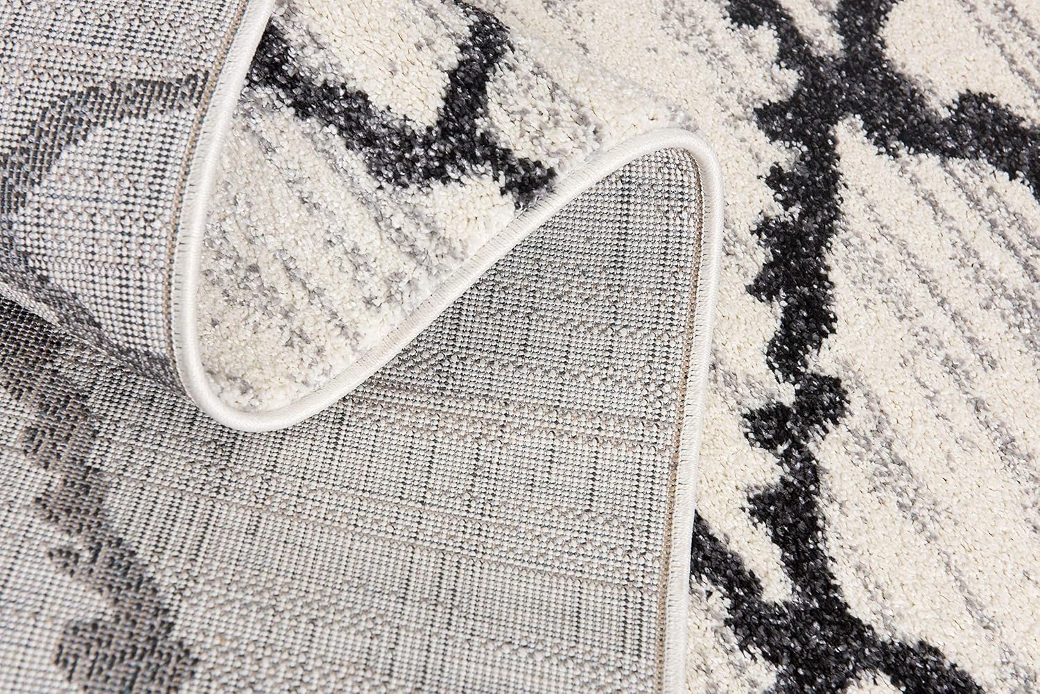 Modern Abstract Rug 4x6 White Grey Boho Modern  Living Room Kitchen and Bedroom Area Rug