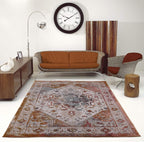 Joy Rug Collection Area Rug 5x7 Rustic Patterned Brown Beige  Area Carpet