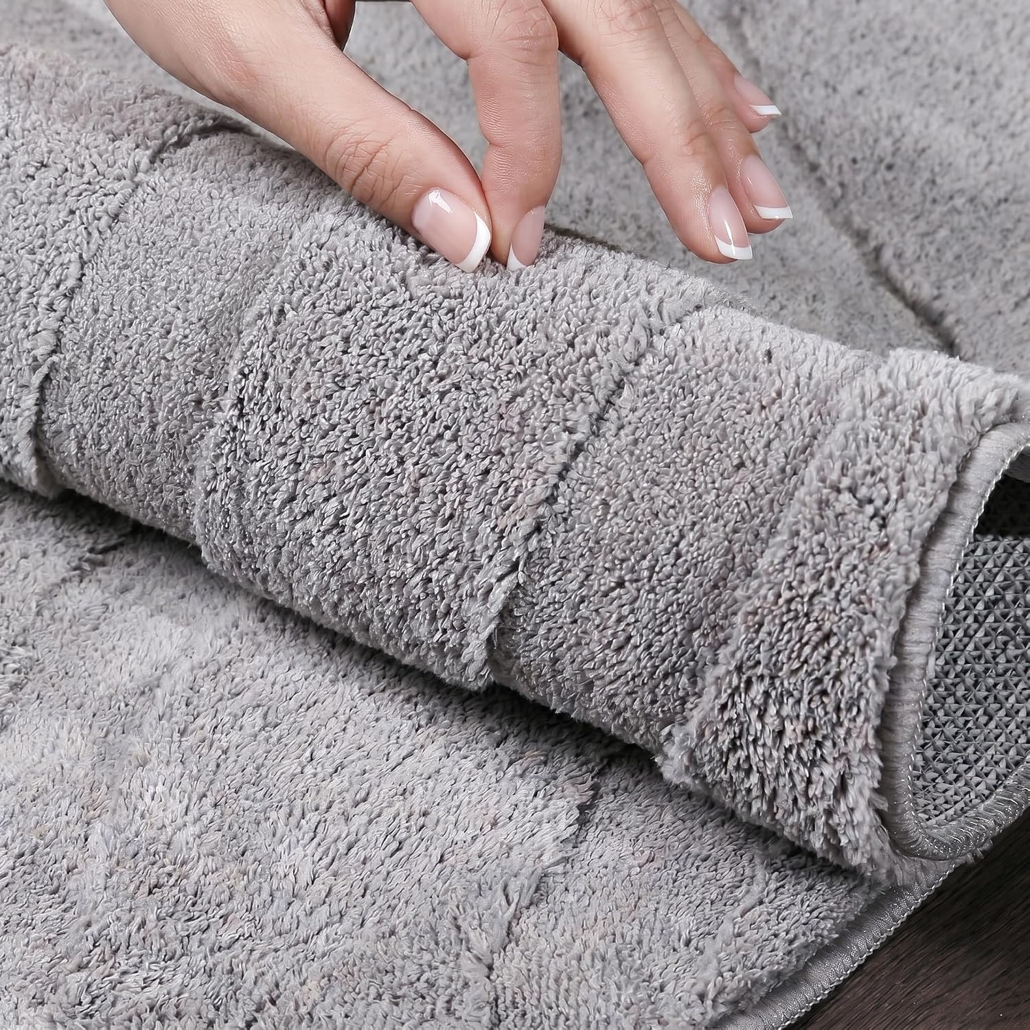 Pearl Grey Waves Washable Rug - Rugsco.ca