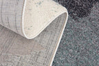 Modern Abstract Rug 4x6 White Blue Abstract Modern  Living Room Kitchen and Bedroom Area Rug
