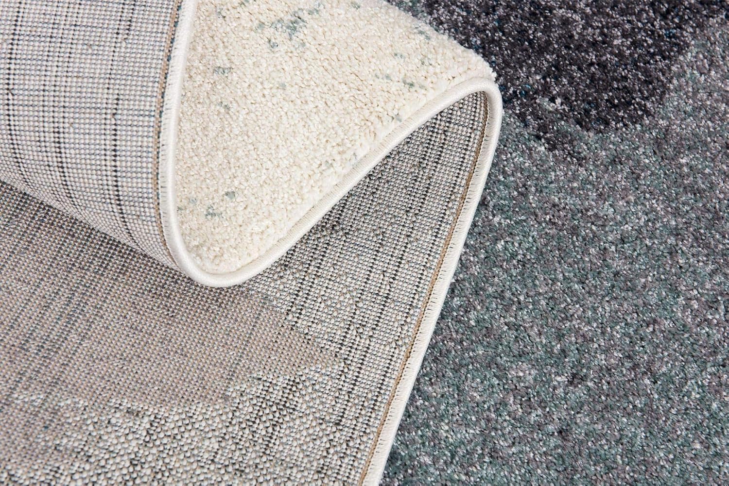 Modern Abstract Rug 4x6 White Blue Abstract Modern  Living Room Kitchen and Bedroom Area Rug
