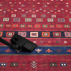 Turkish Rug Ethnic Patterned Red Boho Living Room  Kitchen and Bedroom
