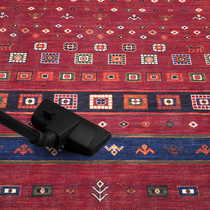 Turkish Rug Ethnic Patterned Red Boho Living Room  Kitchen and Bedroom
