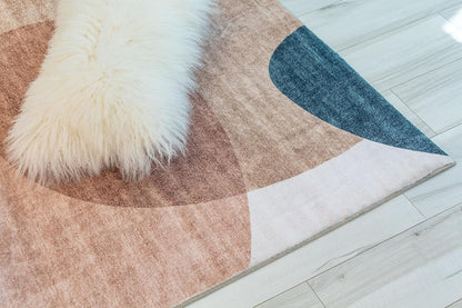 Modern Beige Cream Rug Boho Modern  Living Room Kitchen and Bedroom