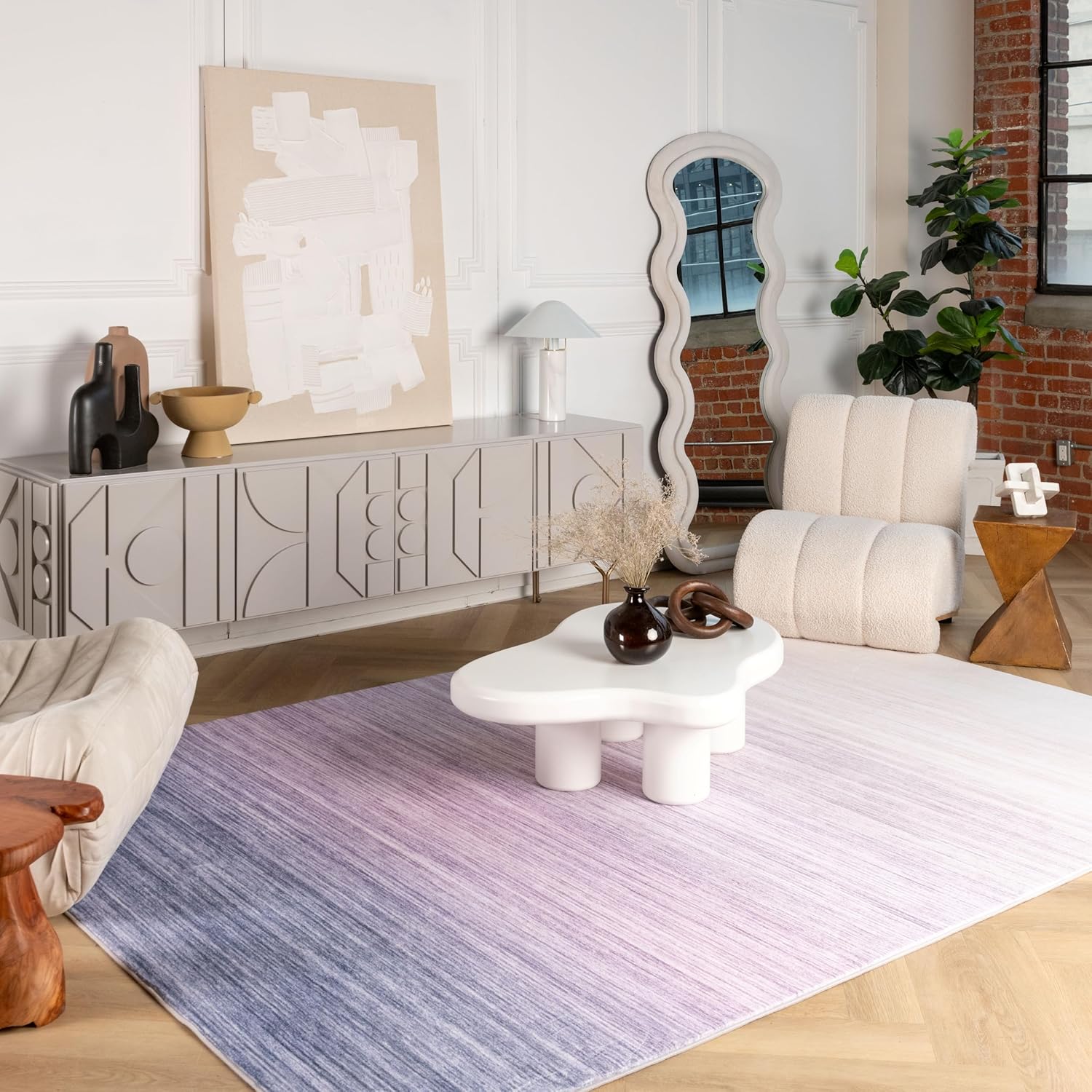 Modern Purple Rug Modern  Living Room Kitchen and Bedroom
