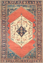 Turkish Rug Red Yellow Boho Living Room  Kitchen and Bedroom