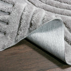 Velvet Crescent Grey Washable Rug - Rugsco.ca